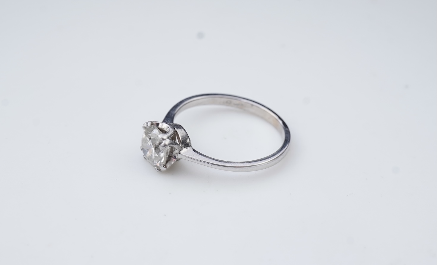 A diamond solitaire ring